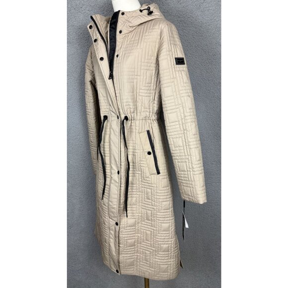 Karl Lagerfeld Paris Women's Hooded Quilted Anorak Coat Medium Sand (Beige) NWTs - Picture 5 of 8